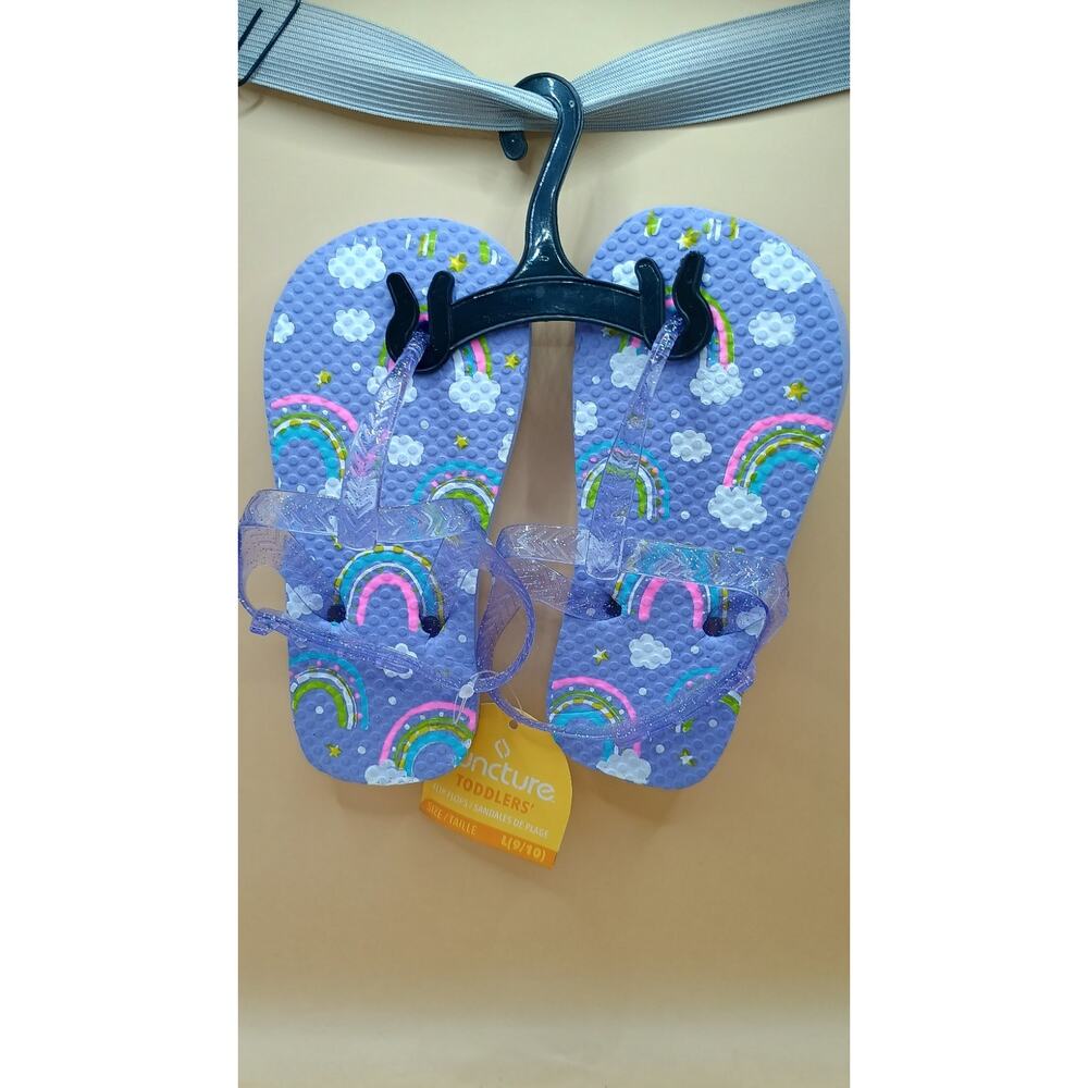 Juncture Girls Toddler Flip Flop/ Sandals With Heal Strap - Size L 9/10 NWT